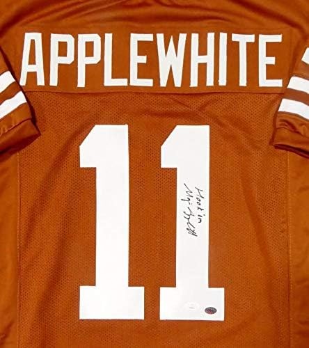 Major Applewhite Signed Orange Custom Jersey "Hook Em"