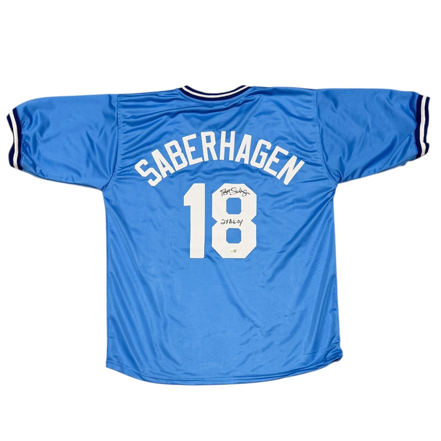 Bret Saberhagen Signed Kansas City Royals Custom Jersey (2x AL CY)