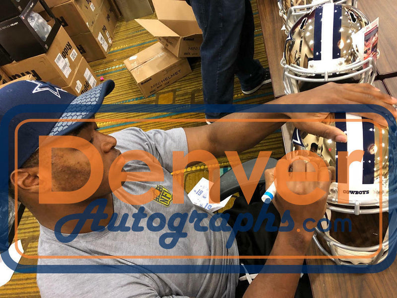 Amari Cooper Signed Dallas Cowboys Full Size Chrome Replica Helmet JSA