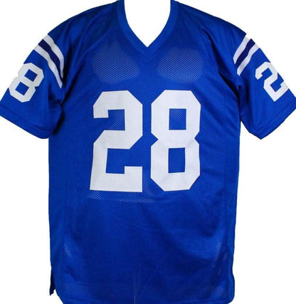 Marshall Faulk Autographed Blue Custom Football Jersey