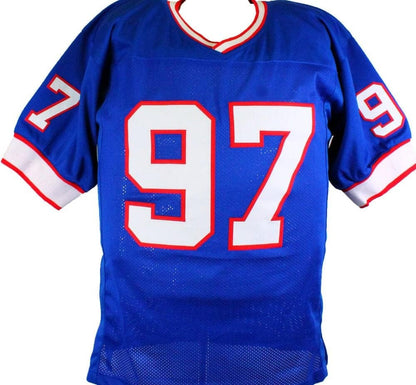 Cornelius Bennett Signed Blue Custom Jersey with Inscription