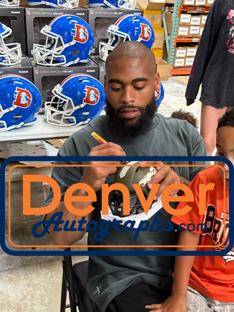Jonathon Cooper Autographed Denver Broncos 2022 Salute to Service Mini Helmet