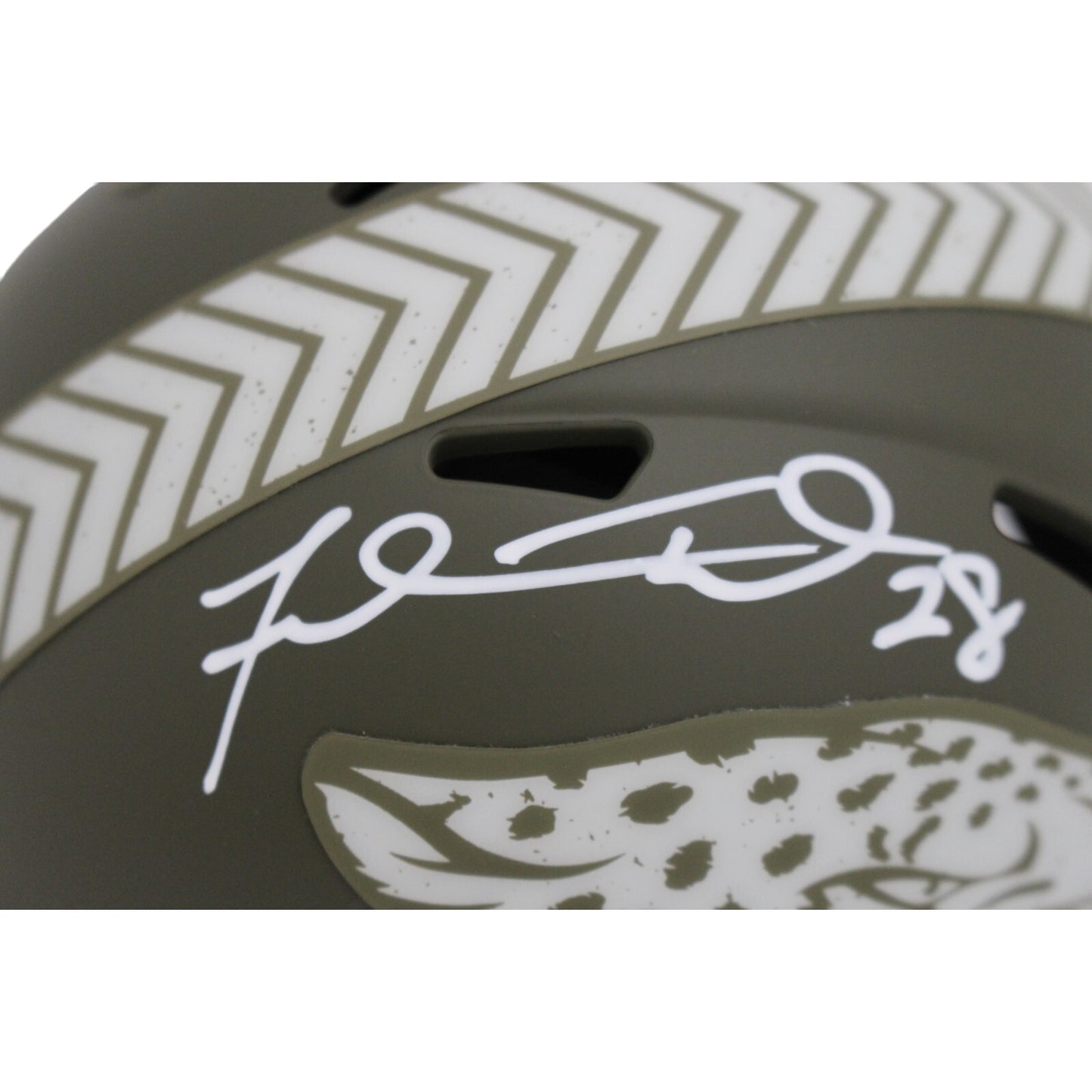 Fred Taylor Signed Jacksonville Jaguars Salute to Service Mini Helmet