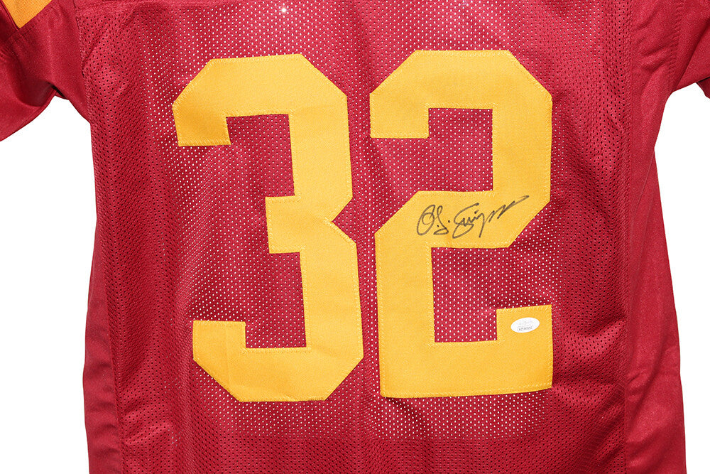 O.J. Simpson Autographed USC Trojans Custom Style Jersey - JSA COA