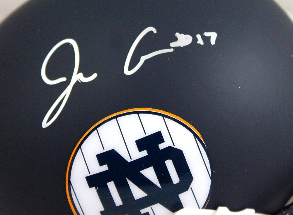 Jack Coan Autographed Notre Dame Fighting Irish Blue Alternate Mini Helmet