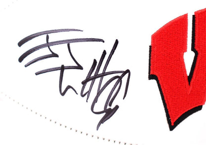 Derek, TJ & JJ Watt Autographed Wisconsin Badgers Logo Football