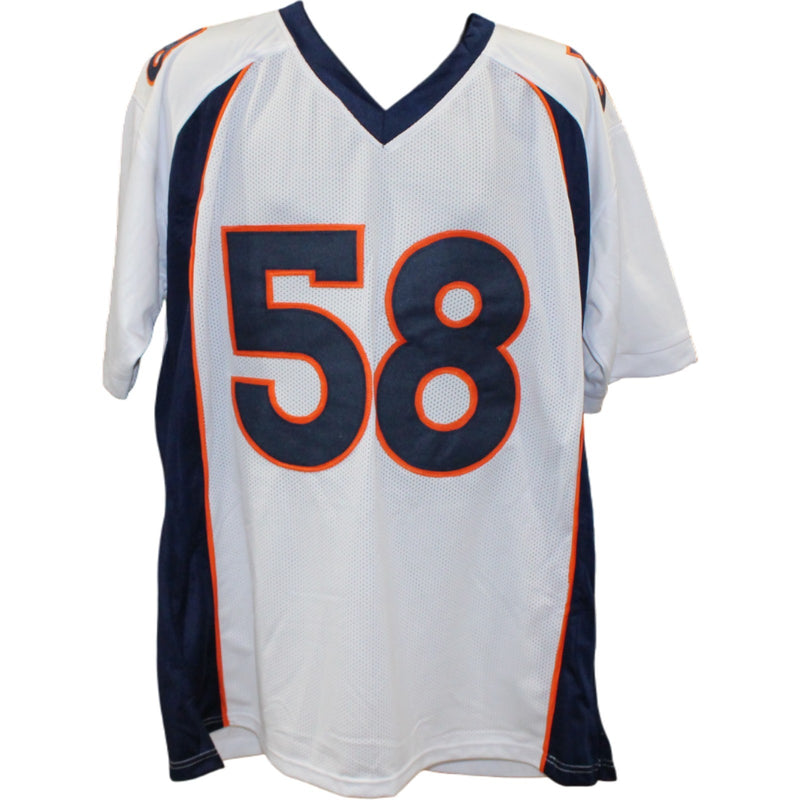 Von Miller Autographed White Pro Style Custom Jersey (Beckett Witnessed)