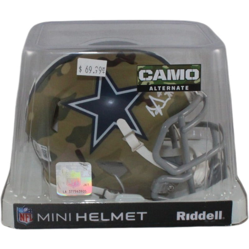 Dak Prescott Dallas Cowboys Signed Camo Mini Helmet (Beckett COA)