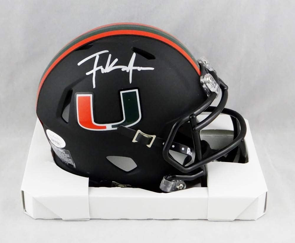 Frank Gore Signed Miami Hurricanes Black Mini Helmet