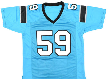 Luke Kuechly Signed Carolina Panthers Custom Blue Stat Jersey
