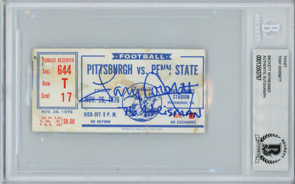 Tony Dorsett Signed Dallas Cowboys 11/26/1976 Ticket Stub (Heisman 76) BAS
