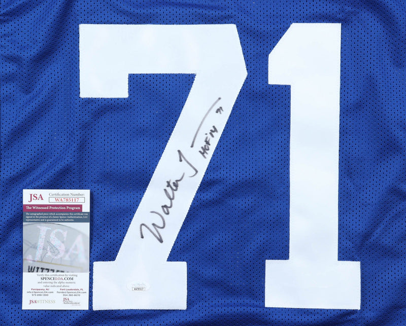 Walter Jones Autographed Seattle Seahawks Blue Custom Jersey