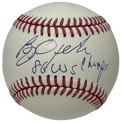 Bobby Ojeda Signed ROMLB Baseball "86 WS Champs" Inscription JSA