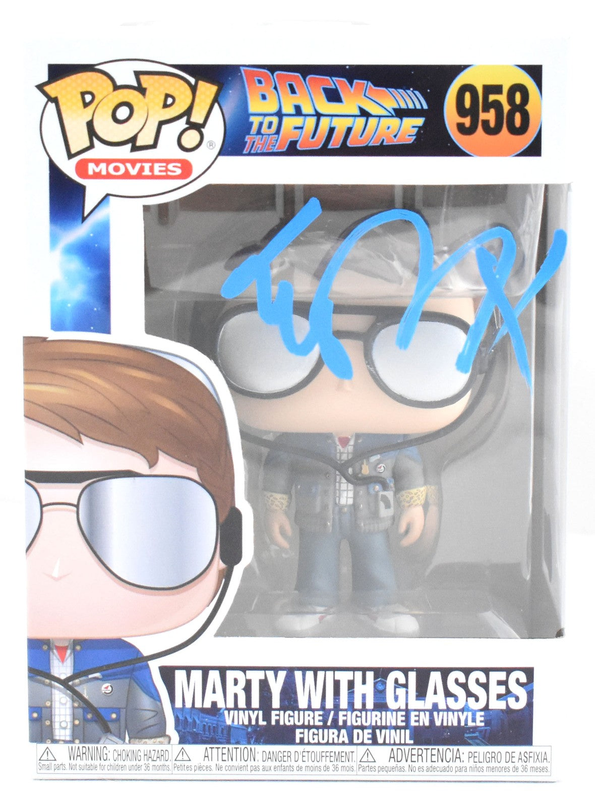 Michael J. Fox Signed Marty McFly Glasses Funko Pop #958
