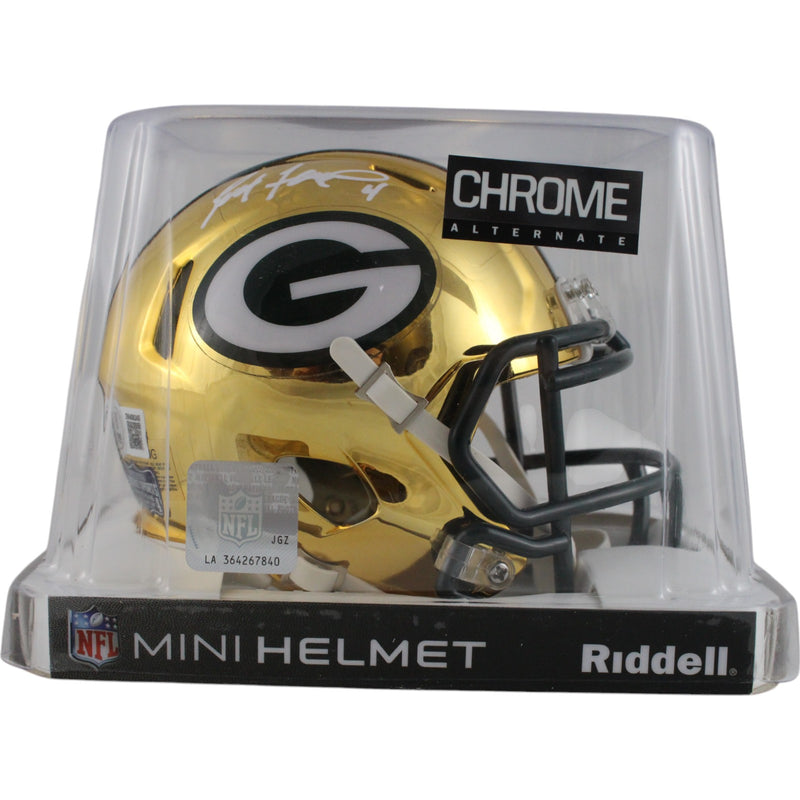 Brett Favre Signed Green Bay Packers Chrome Riddell Mini Helmet