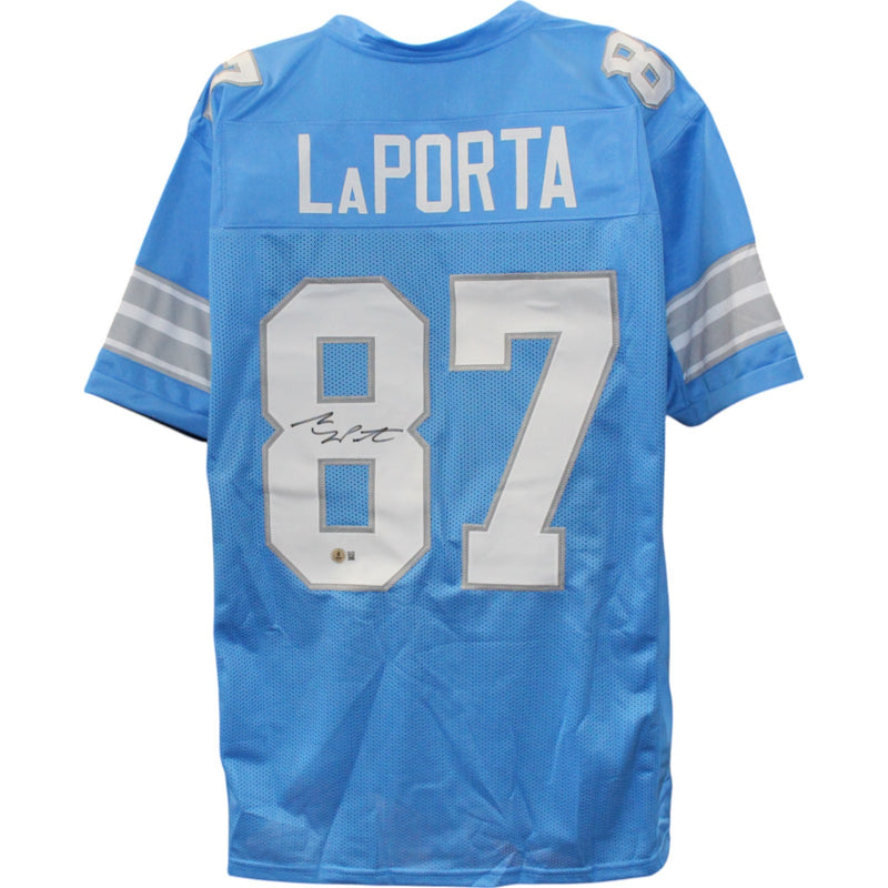 Sam LaPorta Autographed Blue Pro Style Jersey (BAS COA)