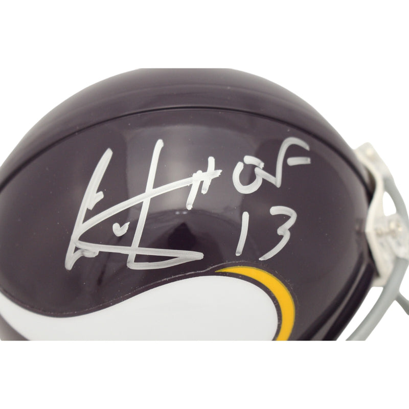 Cris Carter Autographed Minnesota Vikings VSR4 Throwback Mini Helmet