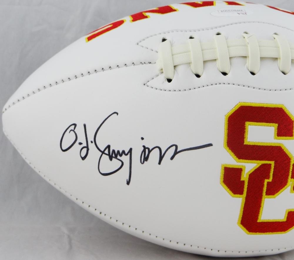 O.J. Simpson Signed USC Trojans Logo Football Heisman '68 Inscribed
