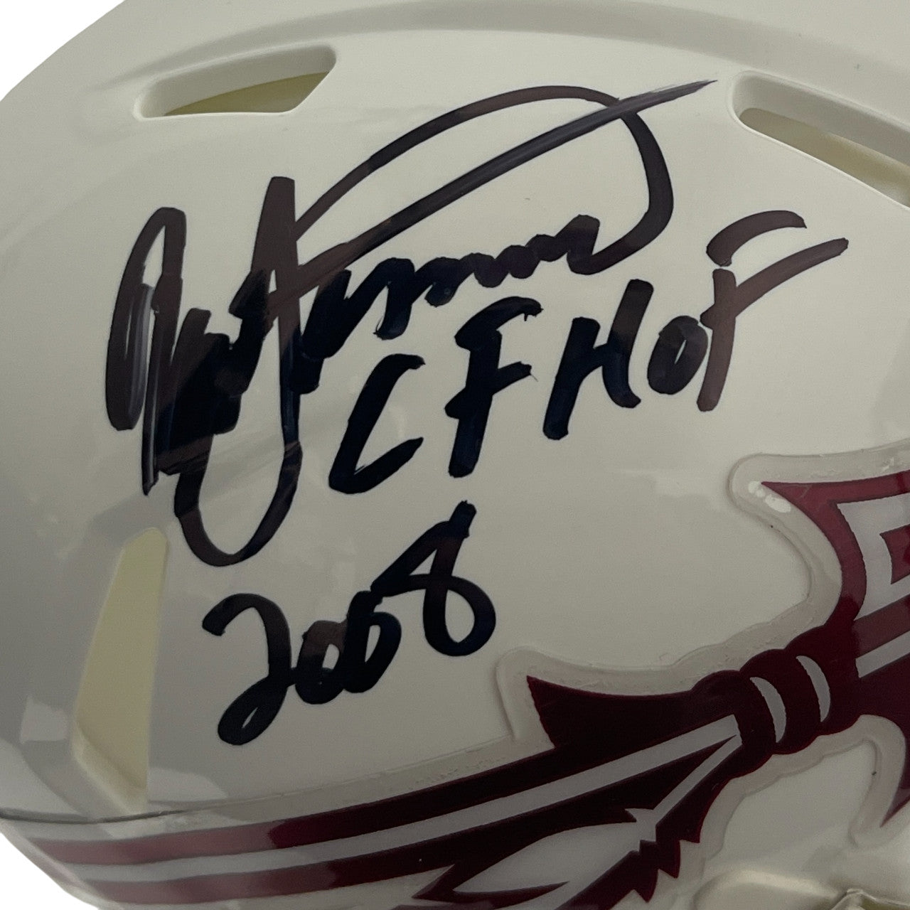 Ron Simmons Signed Florida State White Mini Helmet CHOF 2008 Inscribed
