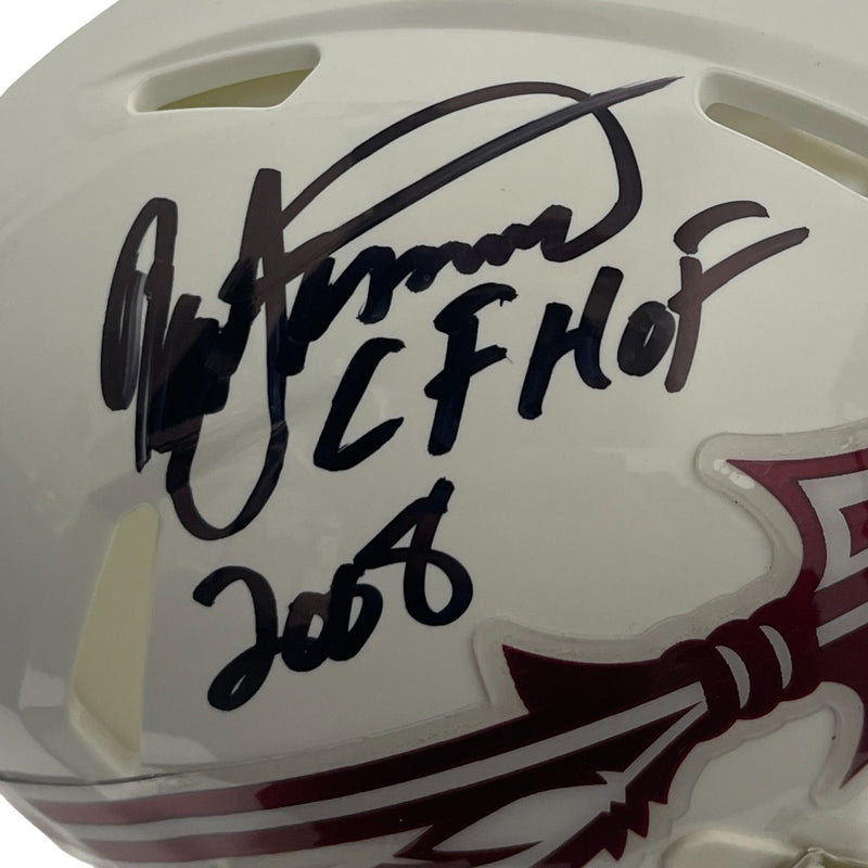 Ron Simmons Signed Florida State White Mini Helmet CHOF 2008 Inscribed