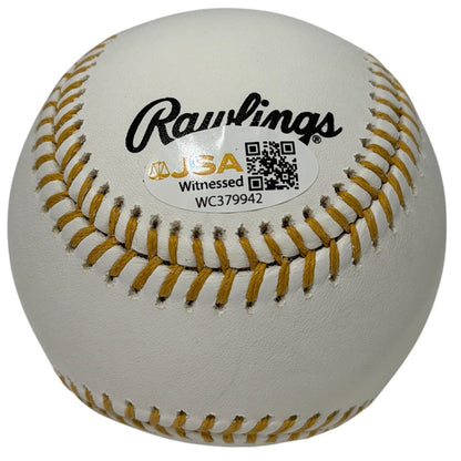 Bret Saberhagen Signed Gold Glove Baseball (JSA Witnessed)