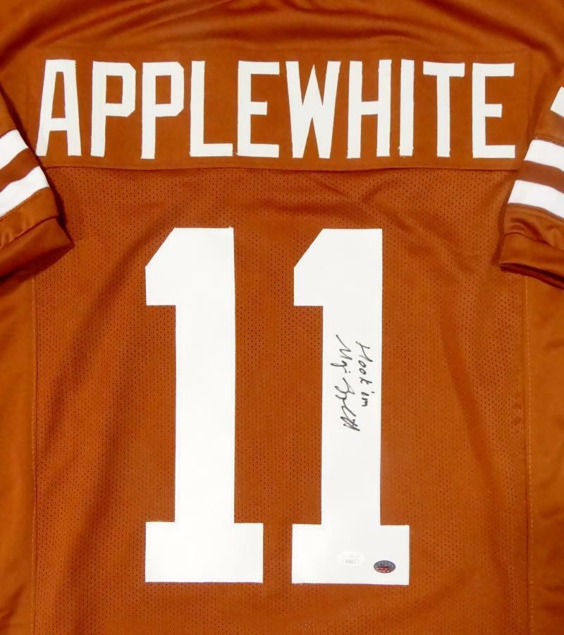 Major Applewhite Signed Orange Custom Jersey "Hook Em"