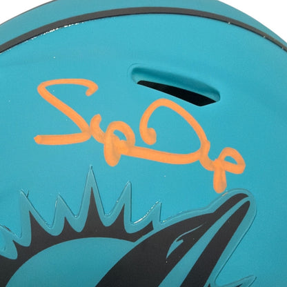 Mark Clayton & Mark Duper Dual Signed Miami Dolphins Rave Mini Helmet