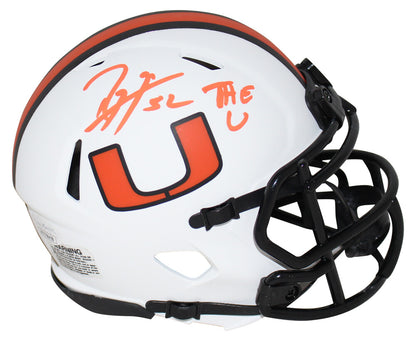 Ray Lewis Miami Hurricanes Autographed Lunar Mini Helmet "The U" JSA