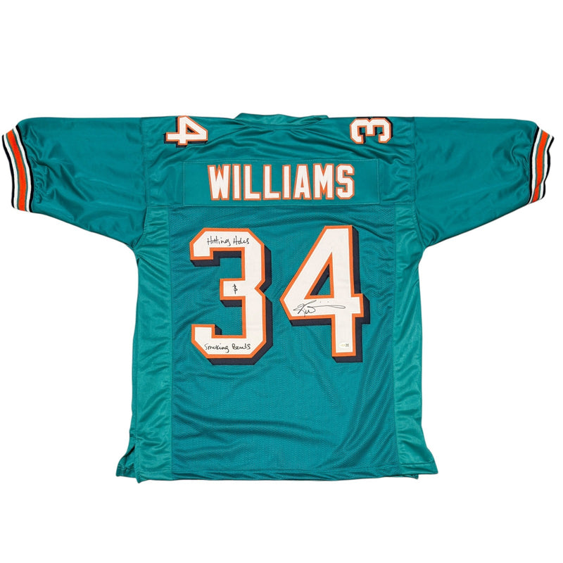 Ricky Williams Signed Miami Dolphins Custom Jersey - Weed Inscription