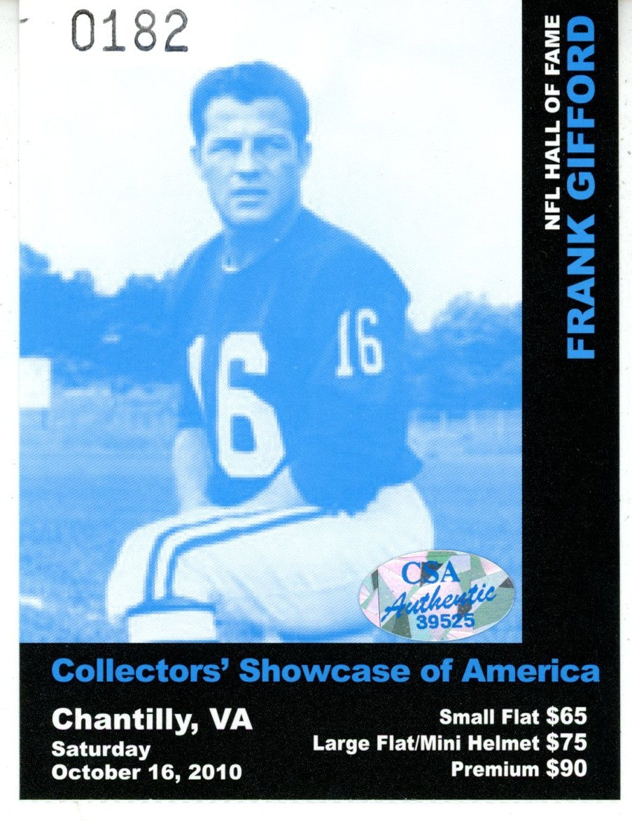 Frank Gifford Autographed New York Giants 8x10 Photo
