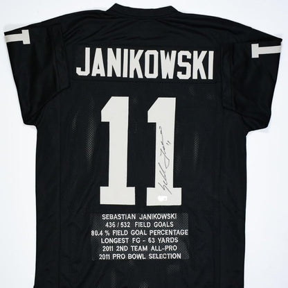Sebastian Janikowski Signed Black Custom Football Jersey