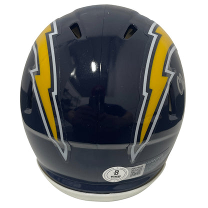 Charlie Joiner Signed Chargers Throwback Mini Helmet HOF 96 BAS Witness