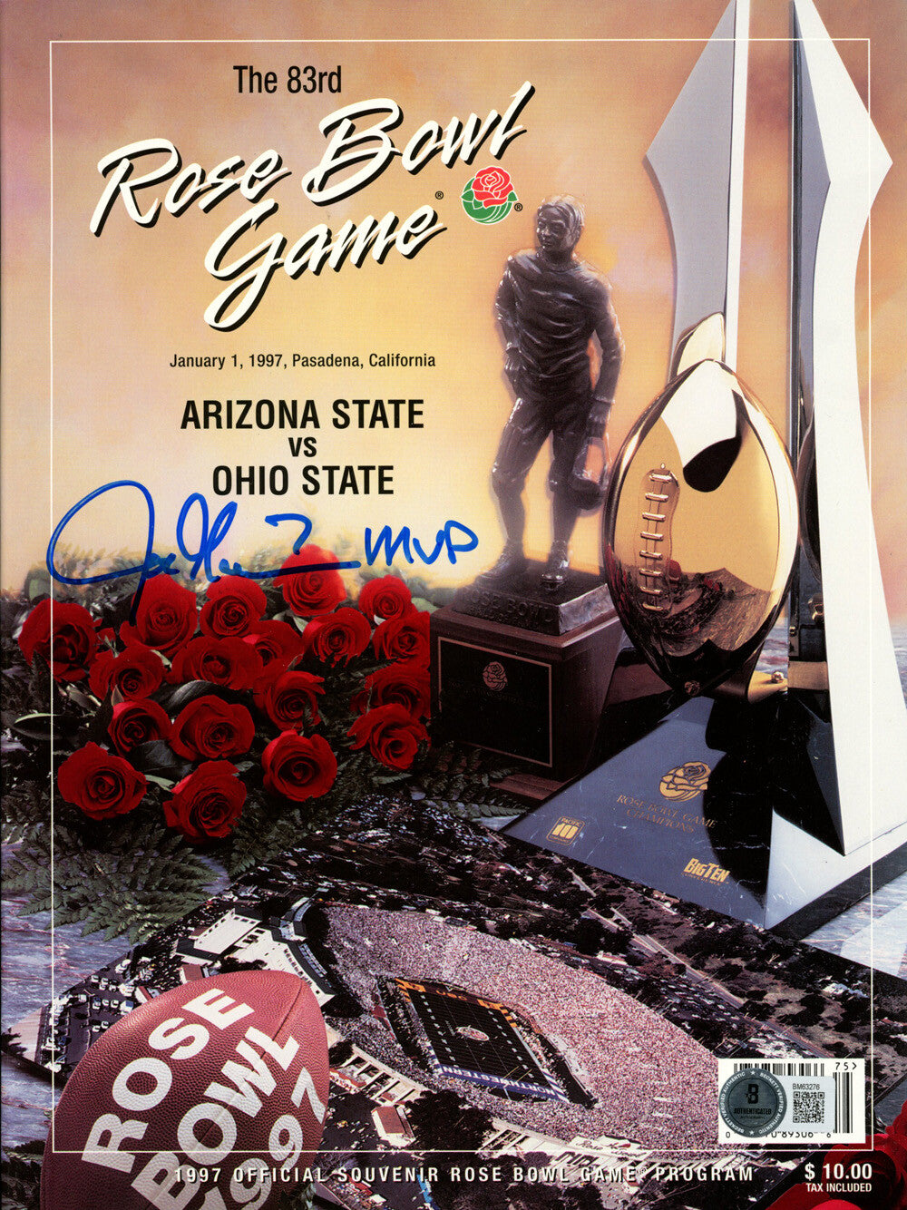 Joe Germaine Signed 1997 Rose Bowl Magazine (MVP Inscription)