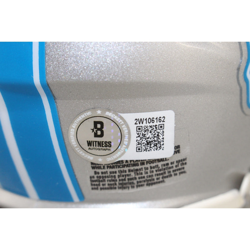 Calvin Johnson Detroit Lions Autographed Mini Helmet with "HOF" Inscription