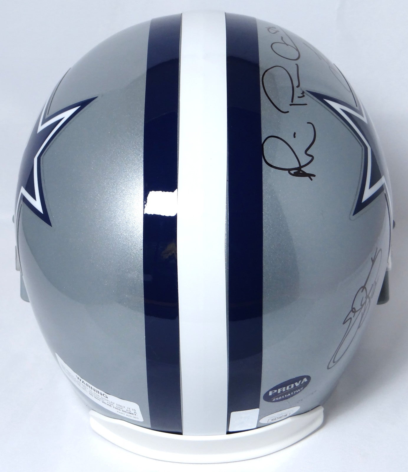 Troy Aikman, Emmitt Smith & Michael Irvin Signed Dallas Cowboys Full Size Helmet