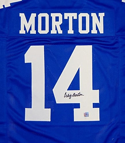 Craig Morton Signed Blue Custom Football Jersey