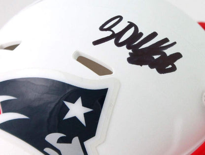 Corey Dillon Signed New England Patriots Flat White Mini Helmet