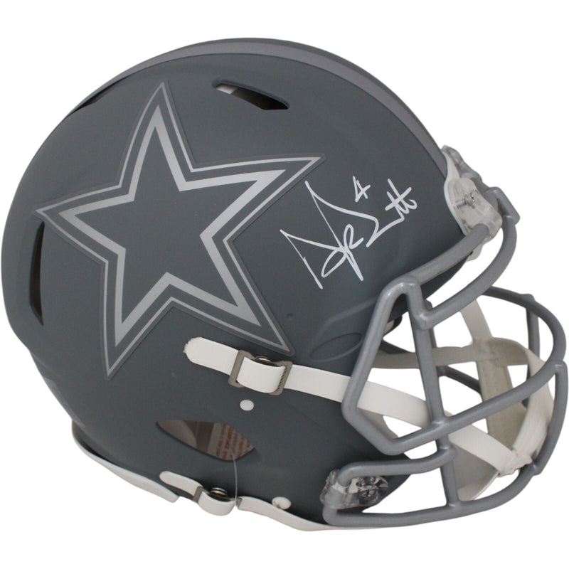 Dak Prescott Dallas Cowboys Autographed Full Size Authentic Slate Helmet