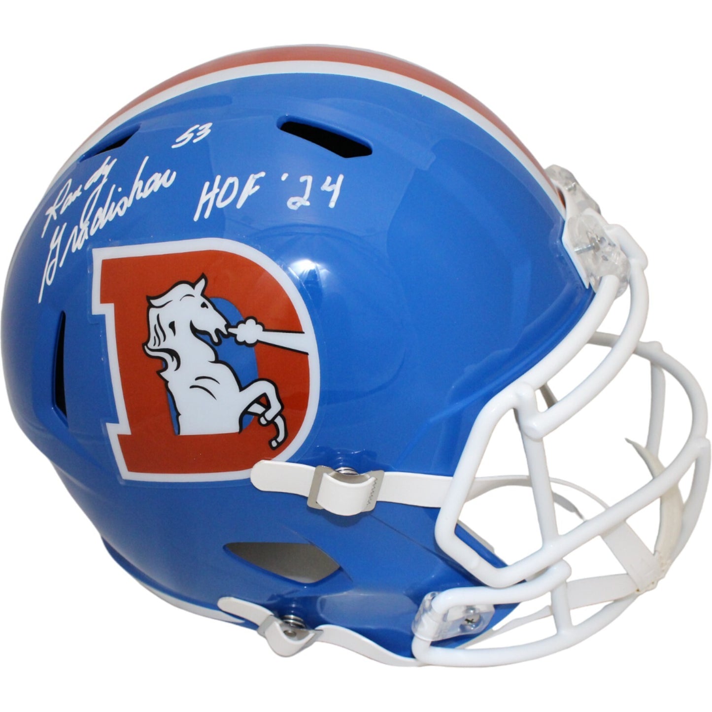 Randy Gradishar Denver Broncos Signed Throwback Full Size Speed Helmet HOF