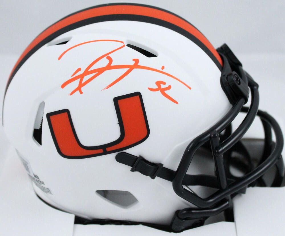 Ray Lewis Signed Miami Hurricanes Lunar Speed Mini Helmet