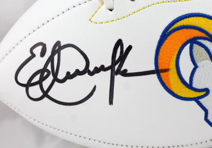 Eric Dickerson Signed Los Angeles Rams Logo Football Inscribed HOF 99