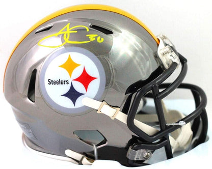 James Conner Signed Pittsburgh Steelers Chrome Mini Helmet