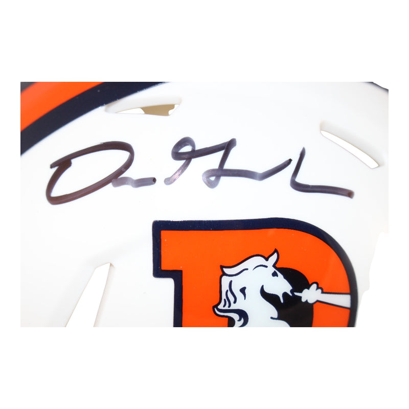 Dre Greenlaw Signed Denver Broncos 2023 Alternate Speed Mini Helmet