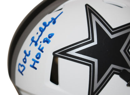Bob Lilly Signed Dallas Cowboys Lunar Mini Helmet (HOF Inscription) BAS