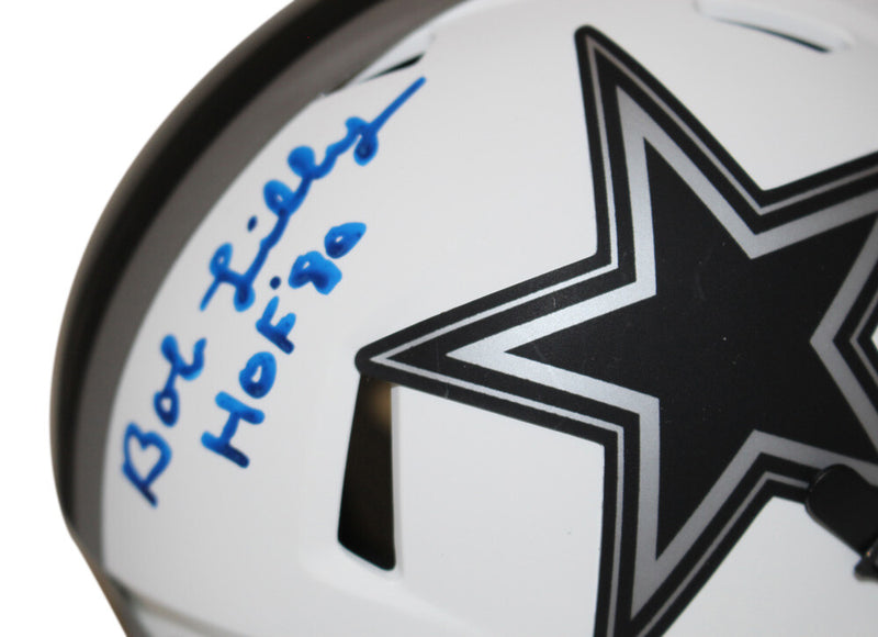 Bob Lilly Signed Dallas Cowboys Lunar Mini Helmet (HOF Inscription) BAS