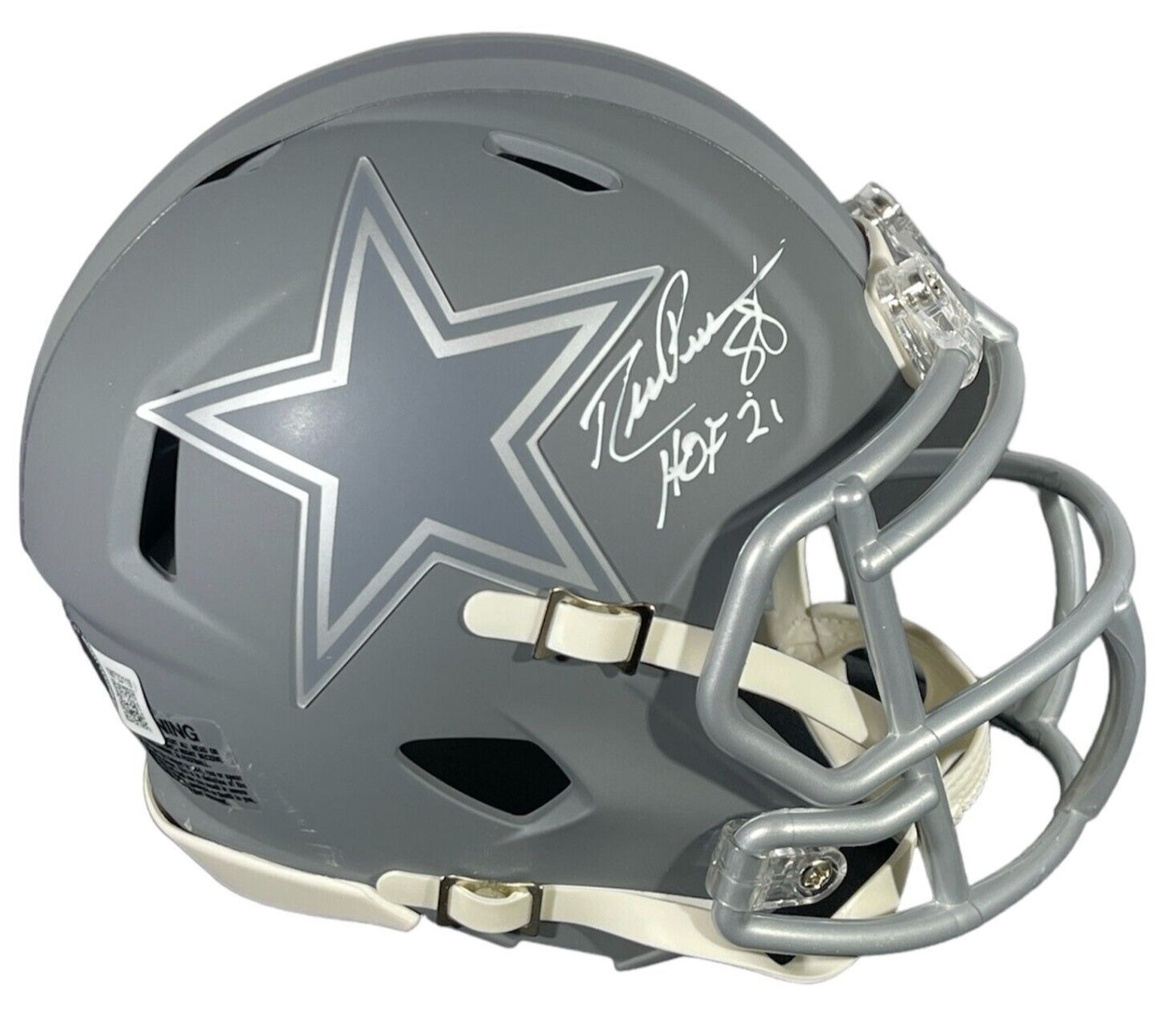 Drew Pearson Signed Dallas Cowboys Slate Mini Helmet HOF 21 Beckett COA