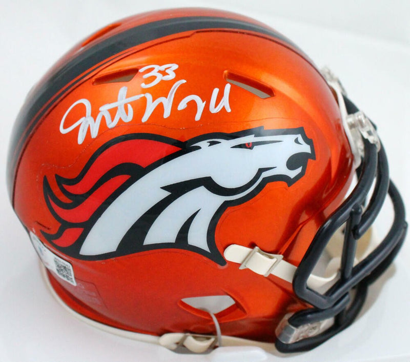 Javonte Williams Signed Denver Broncos Flash Speed Mini Helmet