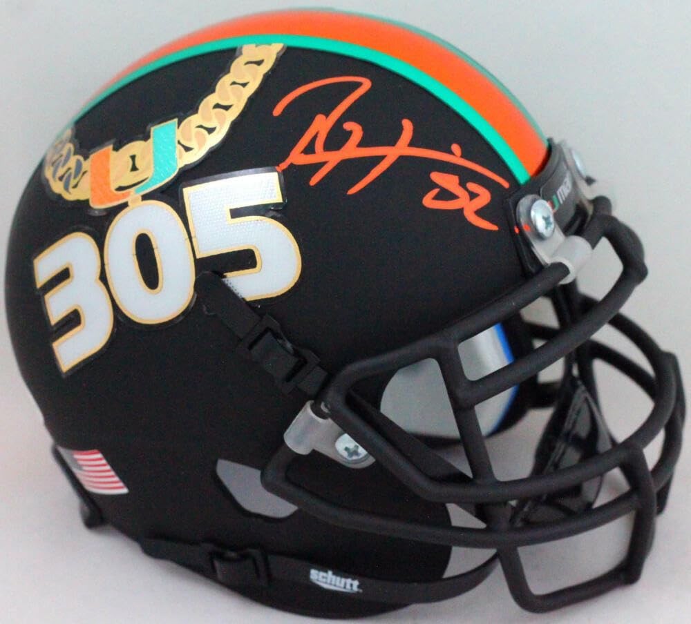 Ray Lewis Signed Miami Hurricanes 305 Edition Mini Helmet