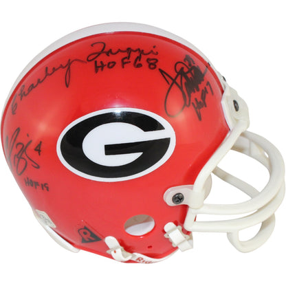 Terrell Davis, Champ Bailey & Charley Trippi Signed Georgia Mini Helmet