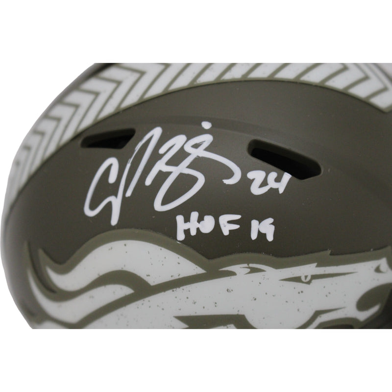 Champ Bailey Signed Denver Broncos Salute to Service Mini Helmet HOF
